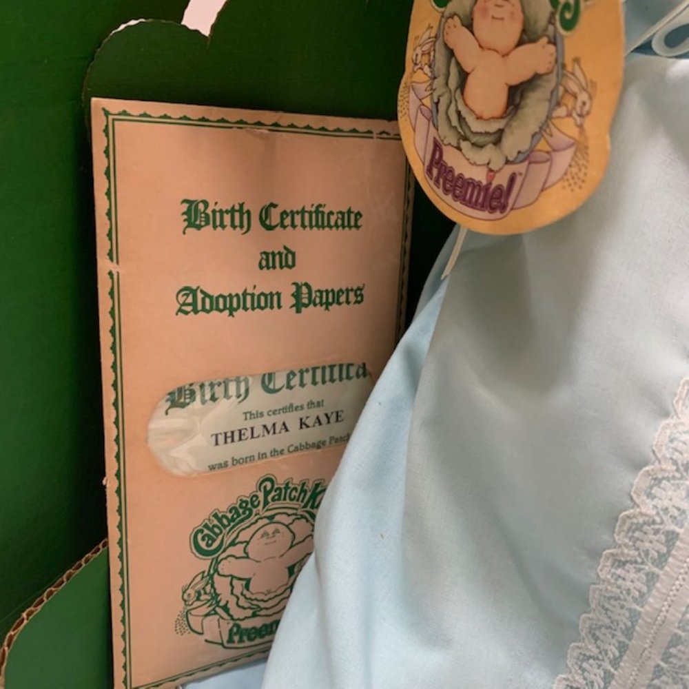 Vintage Preemie Cabbage Patch Kids Doll, Coleco,  #3870 Thelma Kaye - Picture 3 of 4